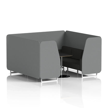 Brixworth Booth in Two Tone - 6 Seater with Black Table
