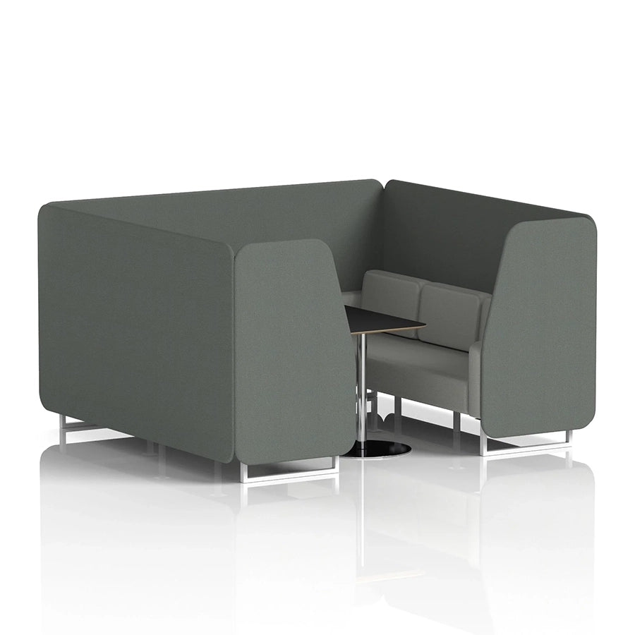 Brixworth Booth in Two Tone - 6 Seater with Black Table