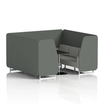 Brixworth Booth in Two Tone - 6 Seater with Black Table