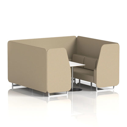 Brixworth Booth in Single Tone - 6 Seater with White Table