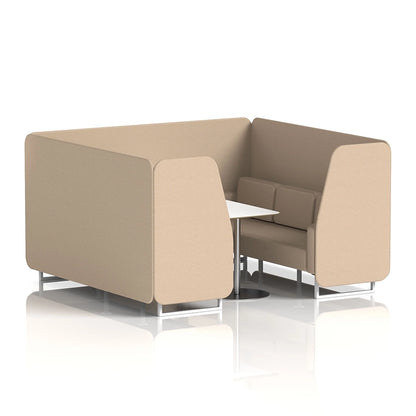 Brixworth Booth in Single Tone - 6 Seater with White Table