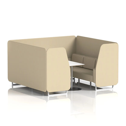 Brixworth Booth in Single Tone - 6 Seater with White Table
