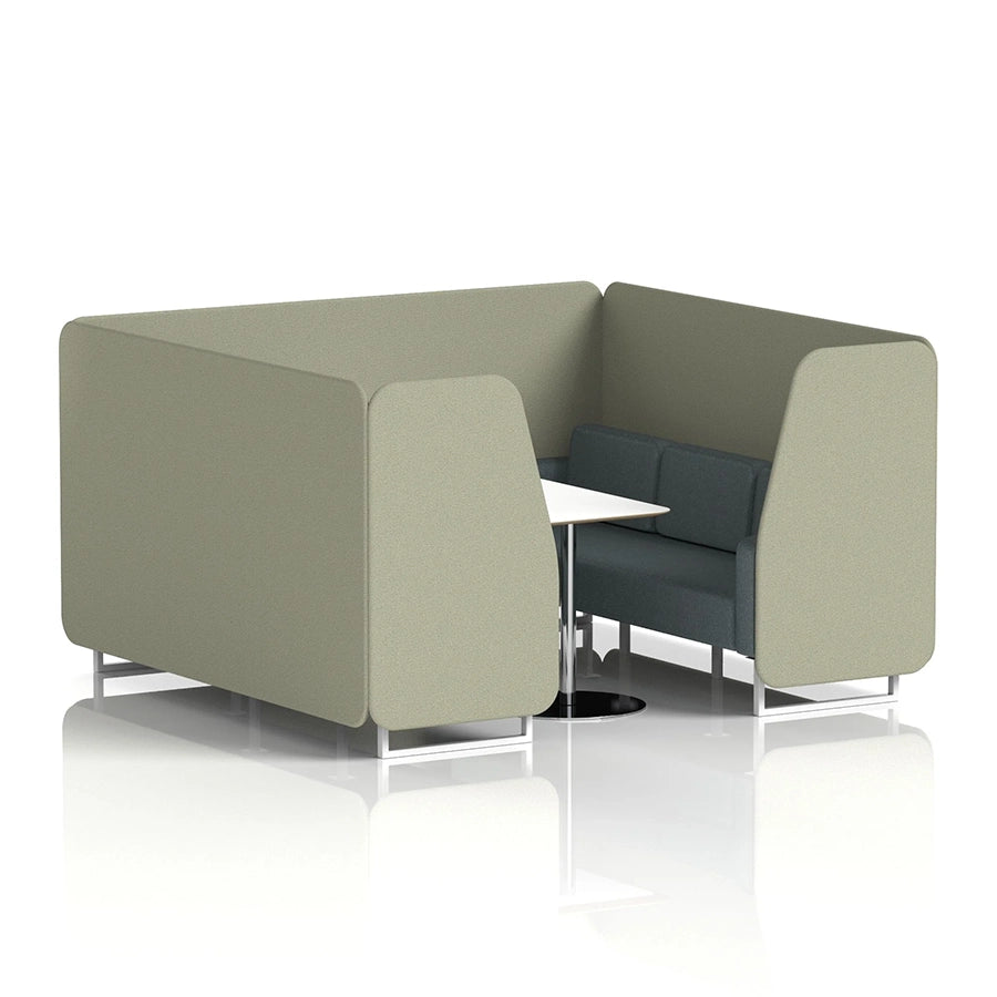 Brixworth Booth in Two Tone - 6 Seater with White Table