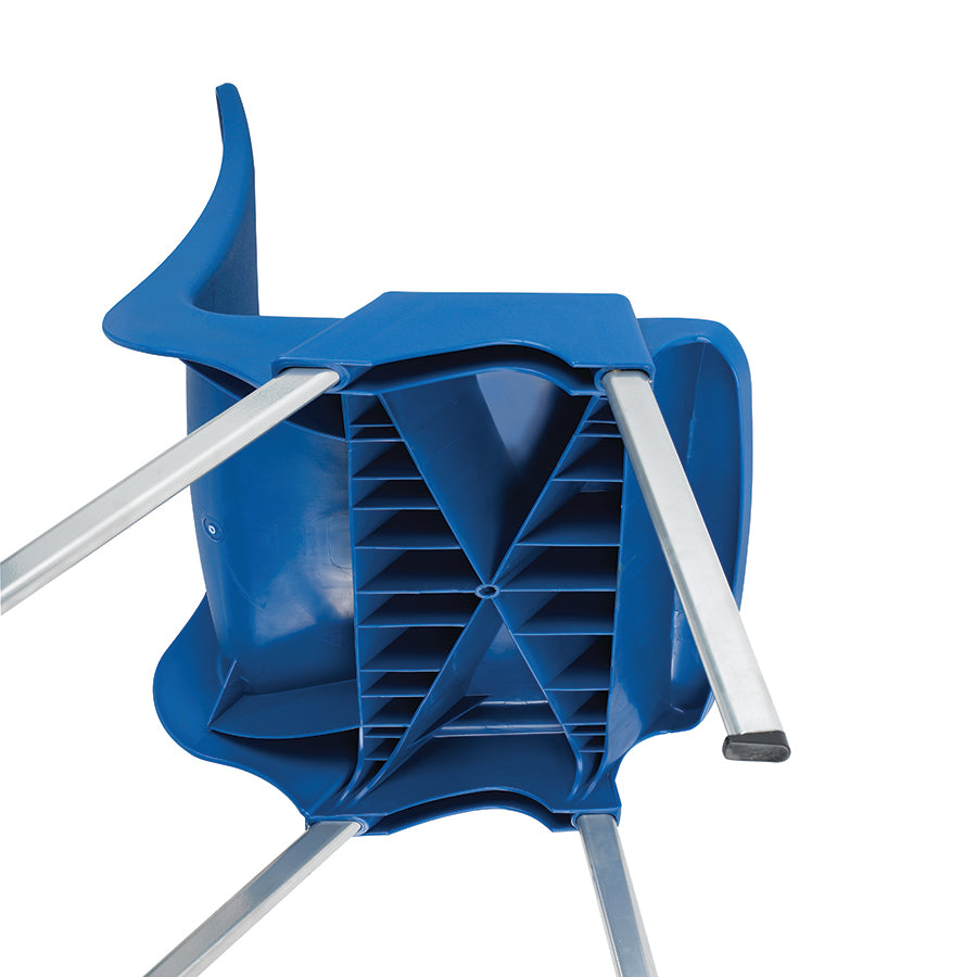 ST Classroom Chair Blue Poly Seat with Light Grey Duraform Frame Extra Stong Under Carriage