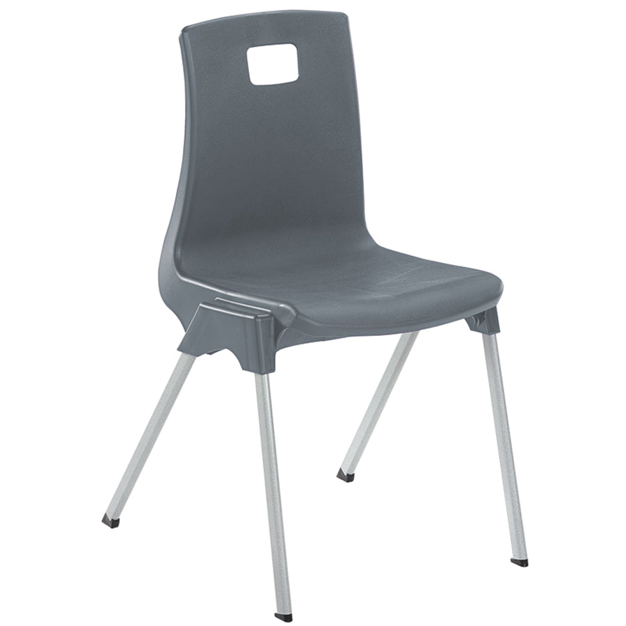 ST Classroom Chair Charcoal Poly Seat with Light Grey Duraform Frame CS30455