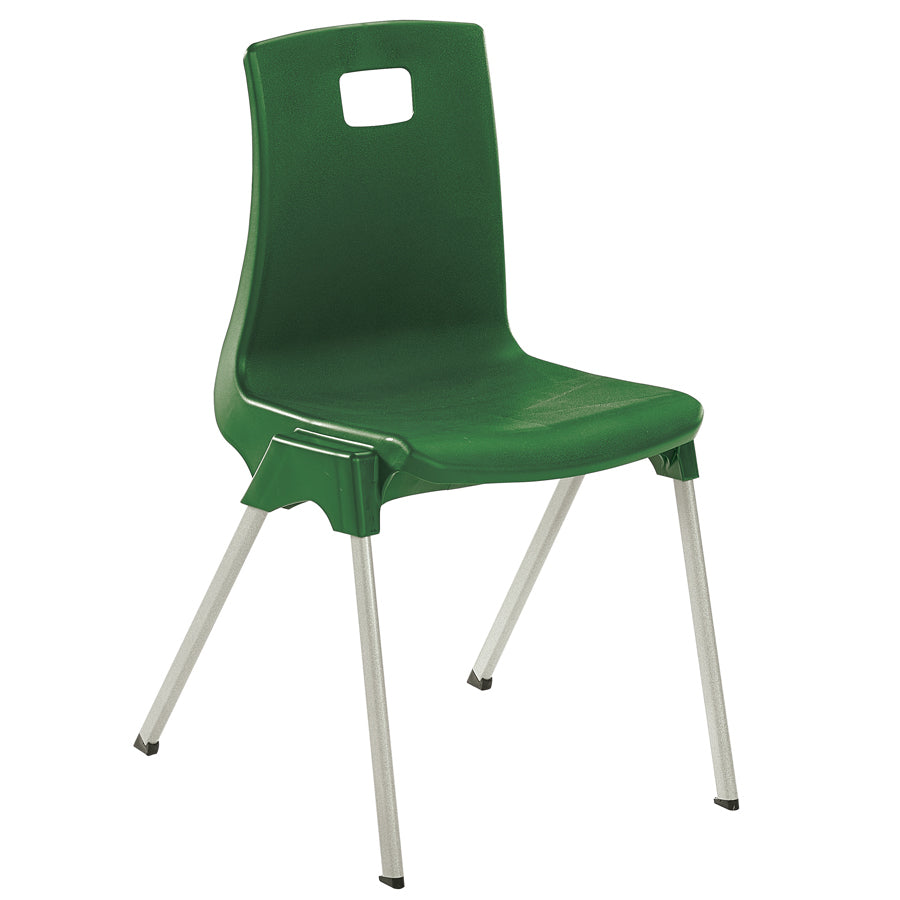 ST Classroom Chair Green Poly Seat with Light Grey Duraform Frame CS30455