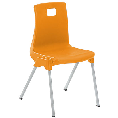 ST Classroom Chair Orange Poly Seat with Light Grey Duraform Frame CS30455