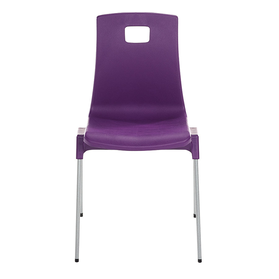 ST Classroom Chair Purple Poly Seat with Light Grey Duraform Frame CS30455 Front View
