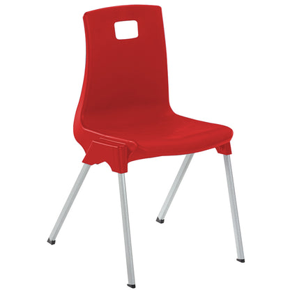 ST Classroom Chair Red Poly Seat with Light Grey Duraform Frame CS30455
