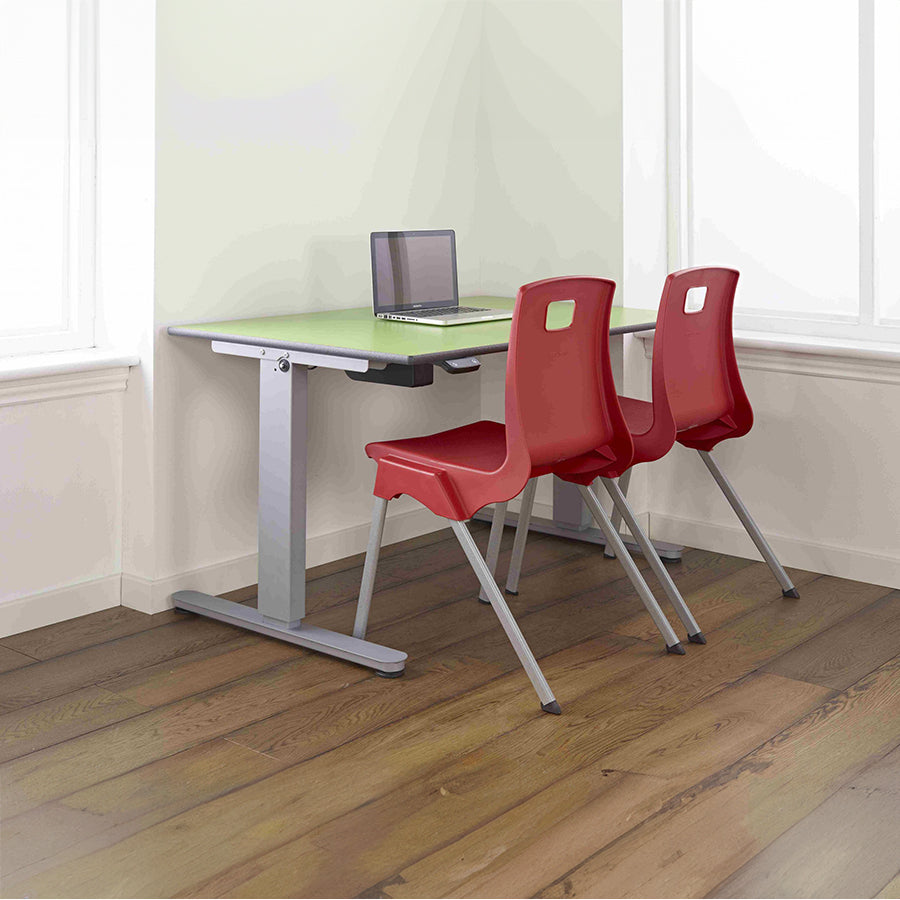 ST Classroom Chair Red Seat with Light Grey Duraform Frame Lifestyle Image
