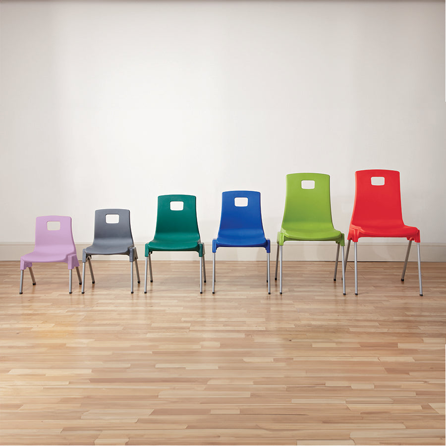 ST Classroom Chair Seat Heights Poly Seat with Light Grey Duraform Frame