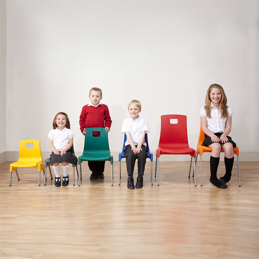 ST Classroom Chair Seat Heights Poly Seat with Light Grey Duraform Frame Lifestyle Image
