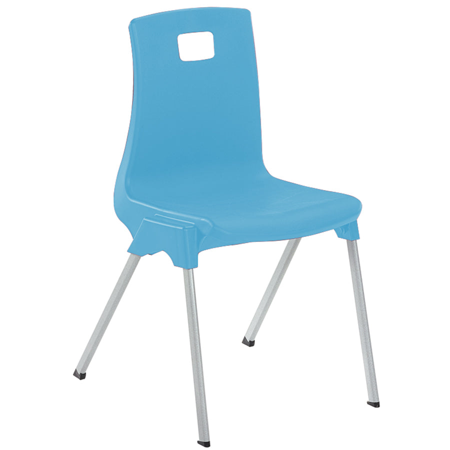ST Classroom Chair Soft Blue Poly Seat with Light Grey Duraform Frame CS30455