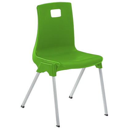 ST Classroom Chair Tangy Green Poly Seat with Light Grey Duraform Frame CS30455