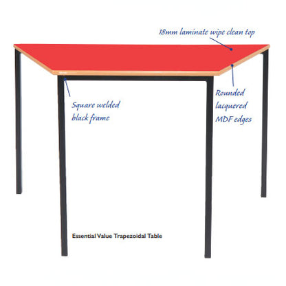 Morleys Fully Welded Classroom Table 1100x550 Trapezoidal MDF Edge