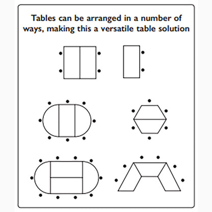 Morleys Fully Welded Classroom Table 1100x550 Trapezoidal MDF Edge