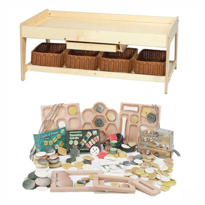 Investigative Play Table with 4 Clear Tubs or Baskets