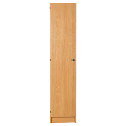 Secondary Height One Door Premium Wooden Locker - H1800mm Flat Top with knob handle front view
