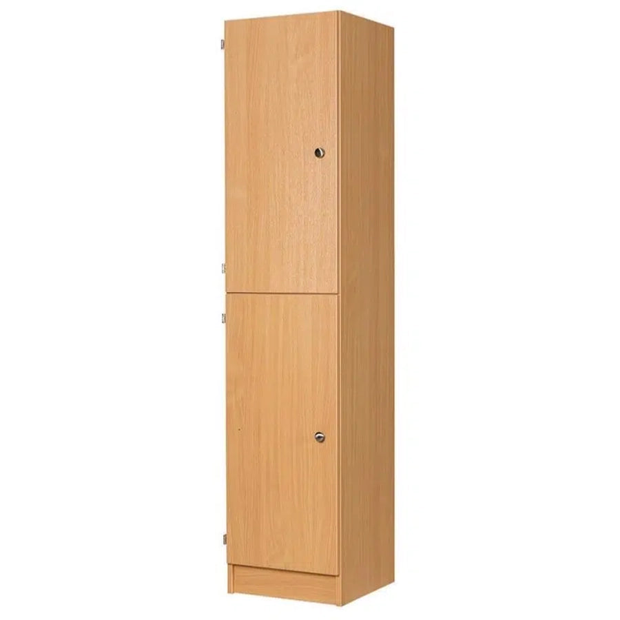 Secondary Height Two Door Premium Wooden Locker - H1800mm Flat Top with knob handle