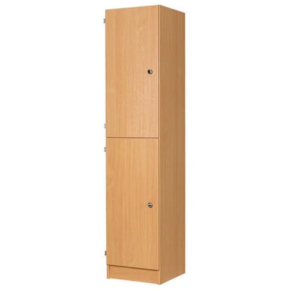Secondary Height Two Door Premium Wooden Locker - H1800mm Flat Top with knob handle