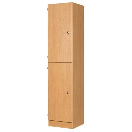Secondary Height Two Door Premium Wooden Locker - H1800mm Flat Top with knob handle