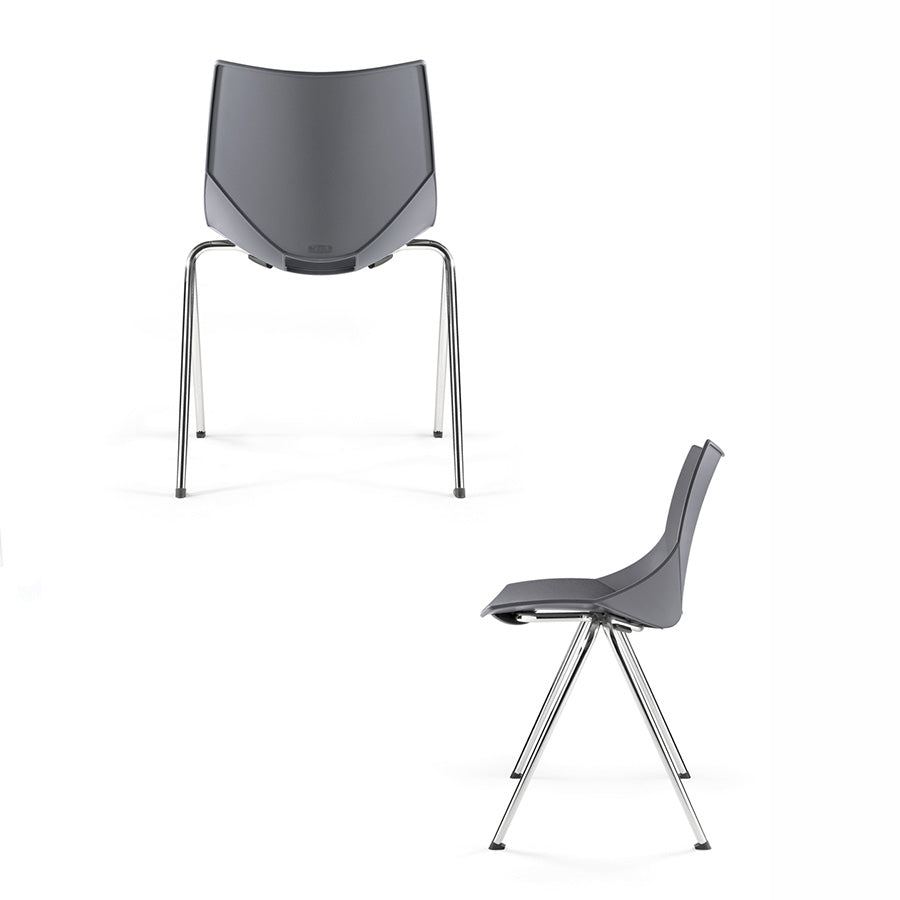Shell Chair Grey CS50950 Side and Back View