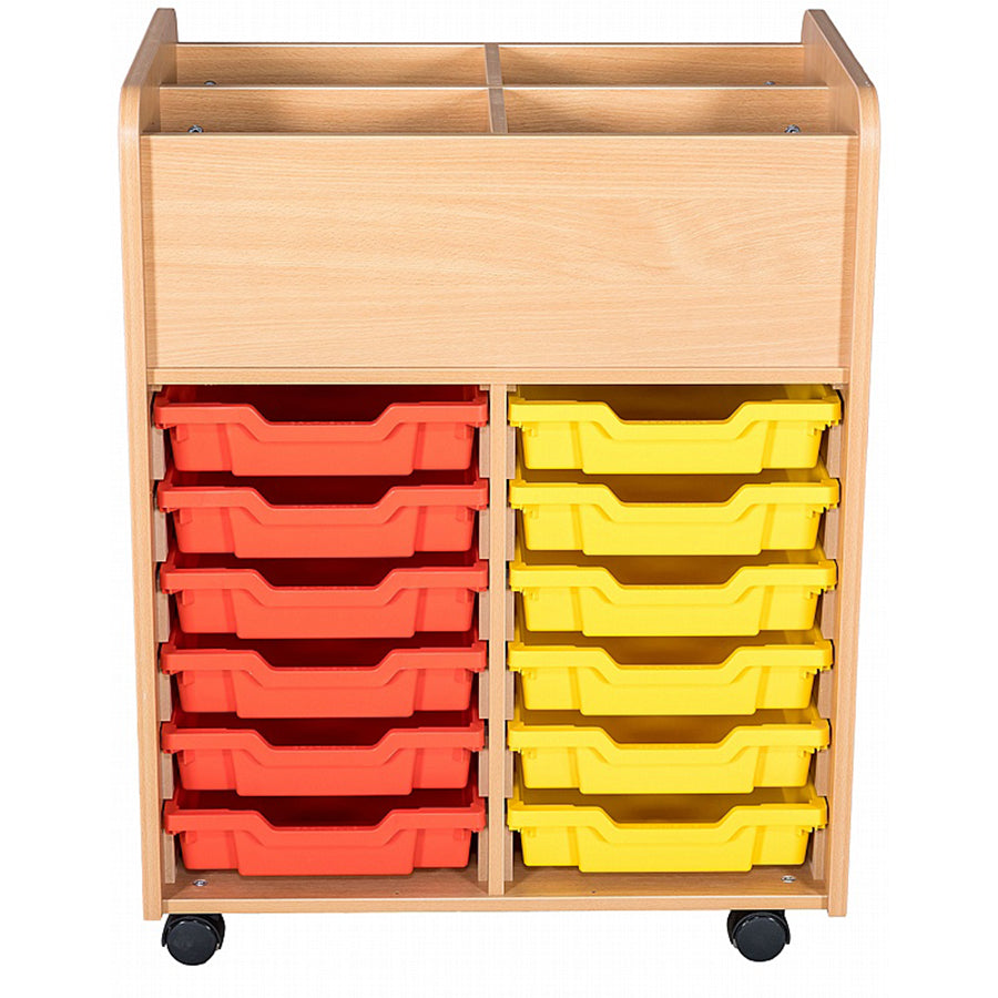 Smart Storage 12 Gratnells Tray Mobile Double Kinderbox Book Trolley 2