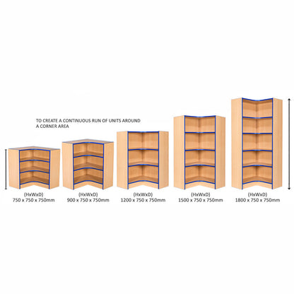 Smart Storage 750mm Flat Top Internal Corner Library Bookcases