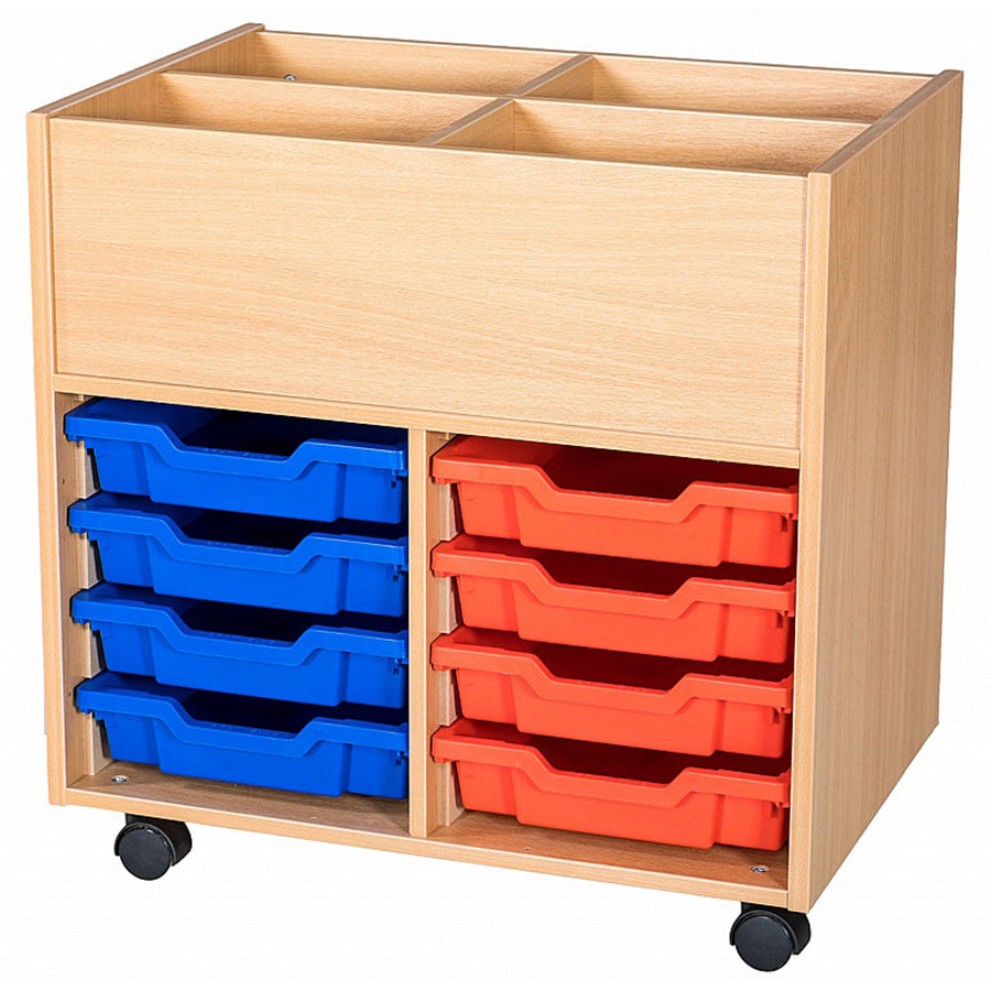 Smart Storage 8 Gratnells Tray Mobile Double Kinderbox Book Trolley 1