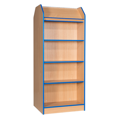 Smart Storage Folio 750mm Wide Double Sided Library Bookcase with Angled Top Shelf and 3 Adjustable Shelves