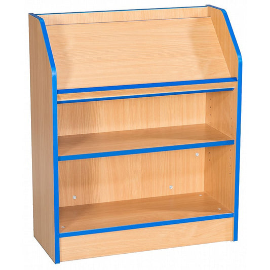 Smart Storage Folio 750mm Wide Library Bookcase with 1 Angled Top Shelf and 1 Adjustable Shelf