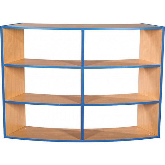 Smart Storage KubbyKurve Library Three Tier Curved Open Back 2+2+2 Shelf Unit