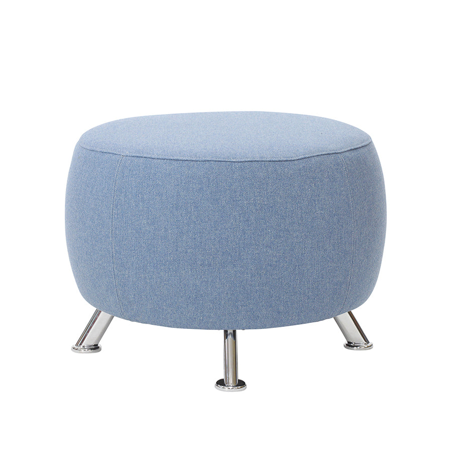 Summit Selby Curved Round Pouf with Chrome Plated Legs Skittle SK55 CR63815