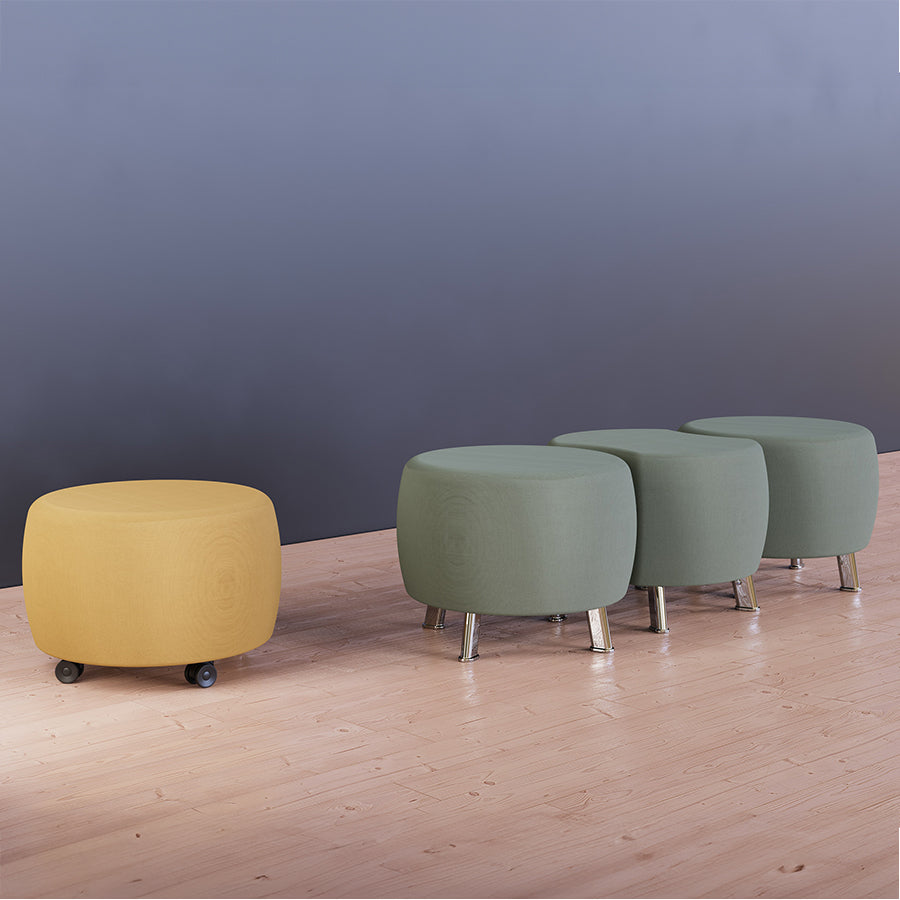 Selby Scalloped Round Pouf