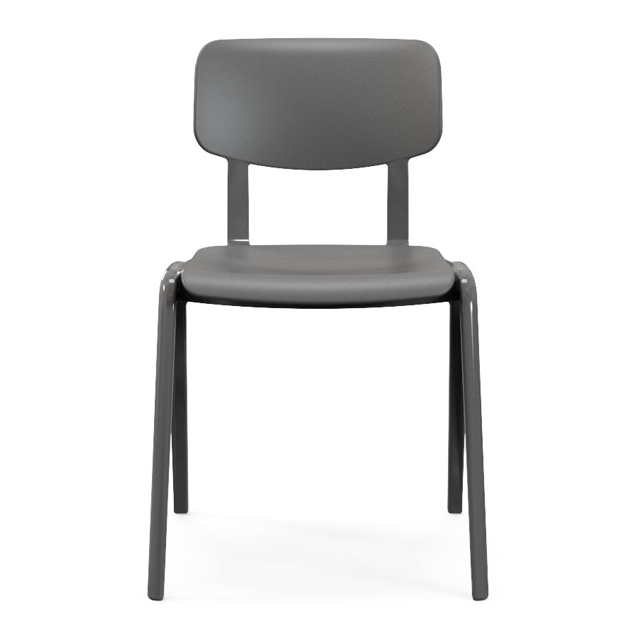 Sutton Chair One Piece Polypropylene Iron Grey Front View