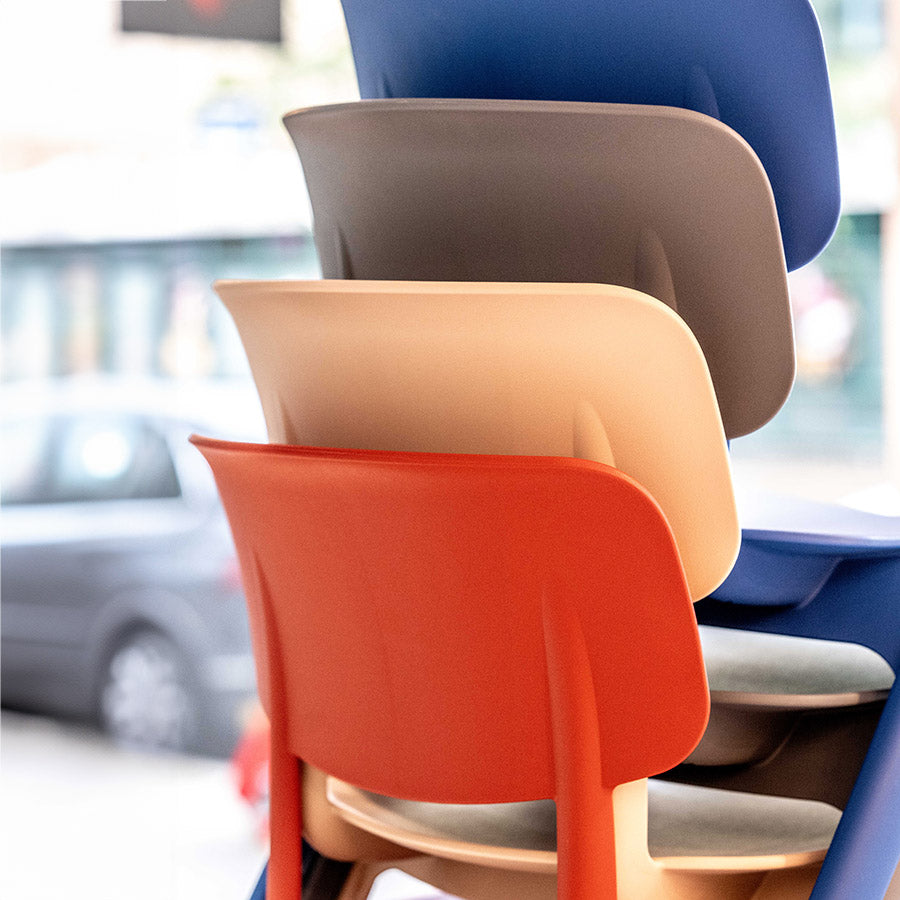 Sutton Chairs One Piece Polypropylene Back View Stacked Close Up