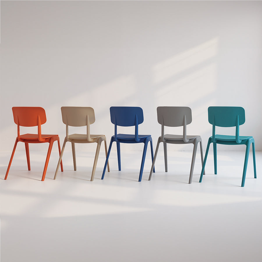 Sutton Chairs One Piece Polypropylene Back view in 5 colours