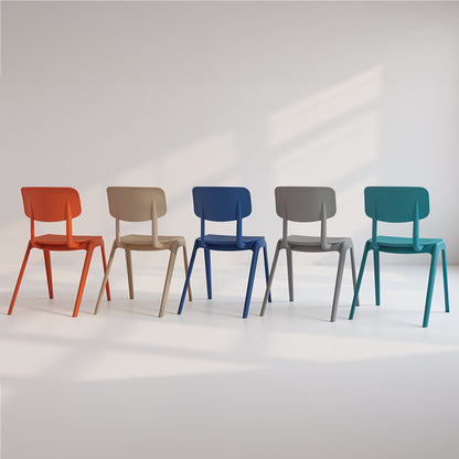 Sutton Chairs One Piece Polypropylene Back view in 5 colours