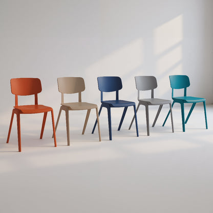 Sutton Chairs One Piece Polypropylene Front view in 5 colours