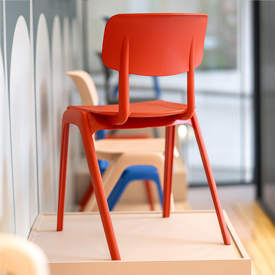 Sutton Chairs One Piece Polypropylene Terracotta Back View