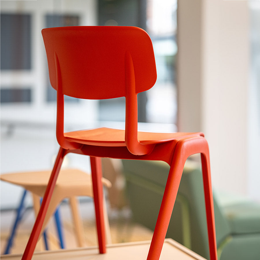 Sutton Chairs One Piece Polypropylene Terracotta Back View Close Up