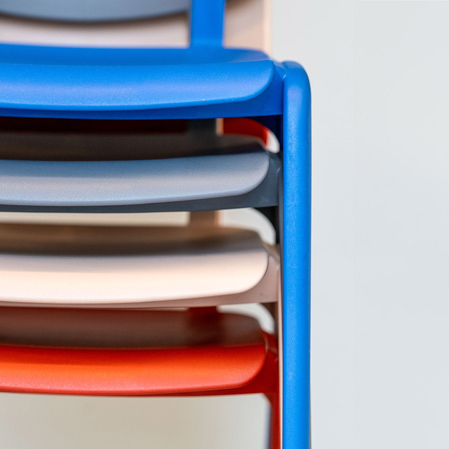 Sutton Stacking Chairs One Piece Polypropylene Close Up of Seats