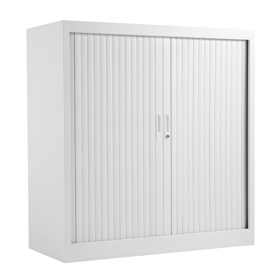 TALOS STEEL OPEN TAMBOUR CUPBOARD H1050mm WHITE