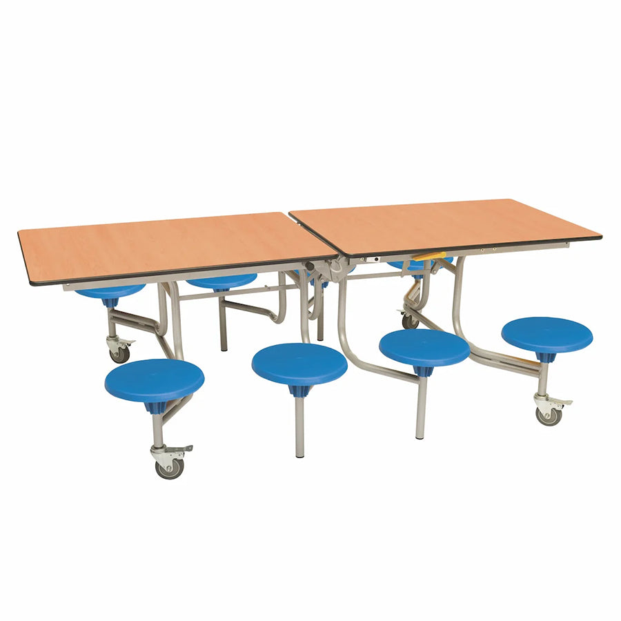 Rectangular Mobile Folding Table with 8 Seats