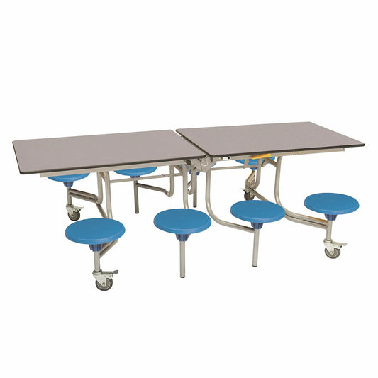Rectangular Mobile Folding Table with 8 Seats