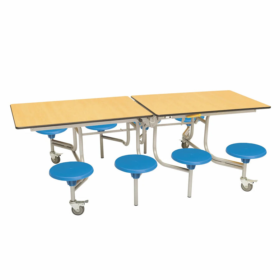 Rectangular Mobile Folding Table with 8 Seats
