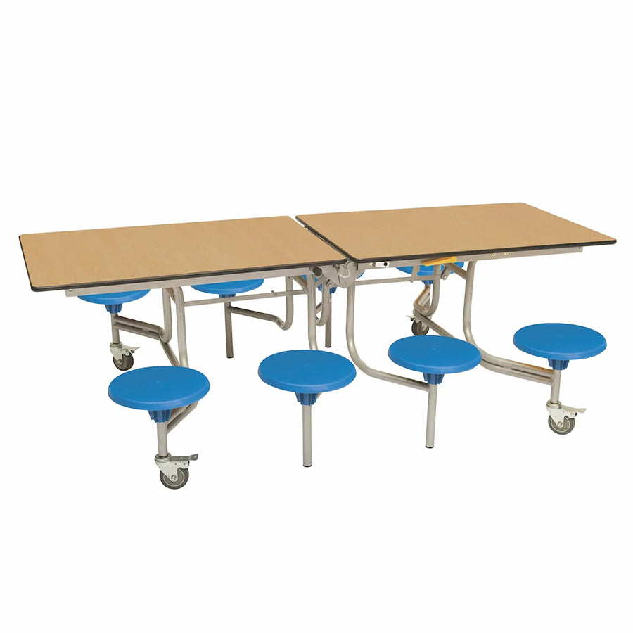 Rectangular Mobile Folding Table with 8 Seats