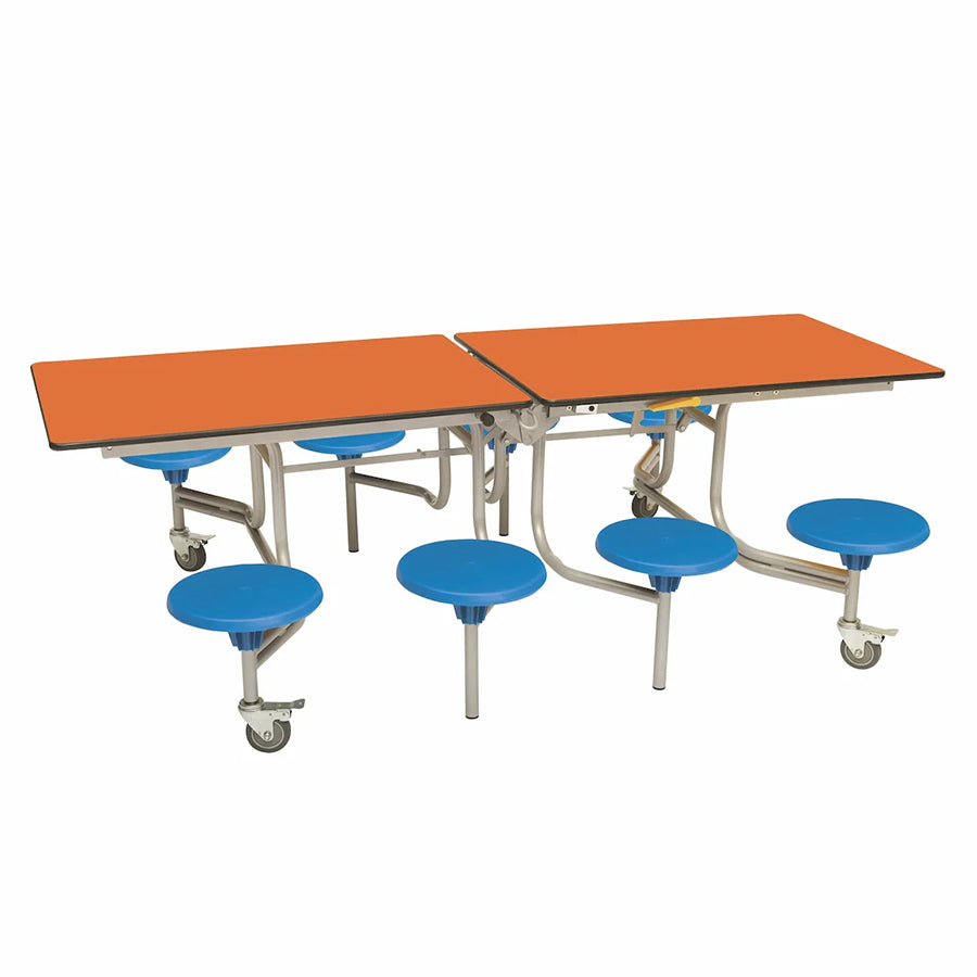 Rectangular Mobile Folding Table with 8 Seats
