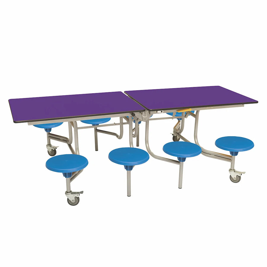 Rectangular Mobile Folding Table with 8 Seats