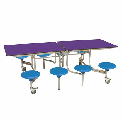 Rectangular Mobile Folding Table with 8 Seats